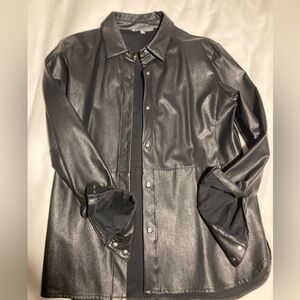 Elliott Lauren vegan leather shirt- size 10, black